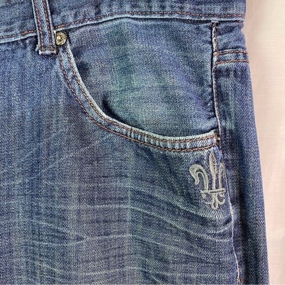 Marc Ecko Dark Blue Lion Embroidered Pocket Bootcut Jeans 40 - Picture 5 of 11